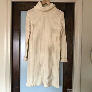 Madewell Cream Turtleneck Sweater Dress